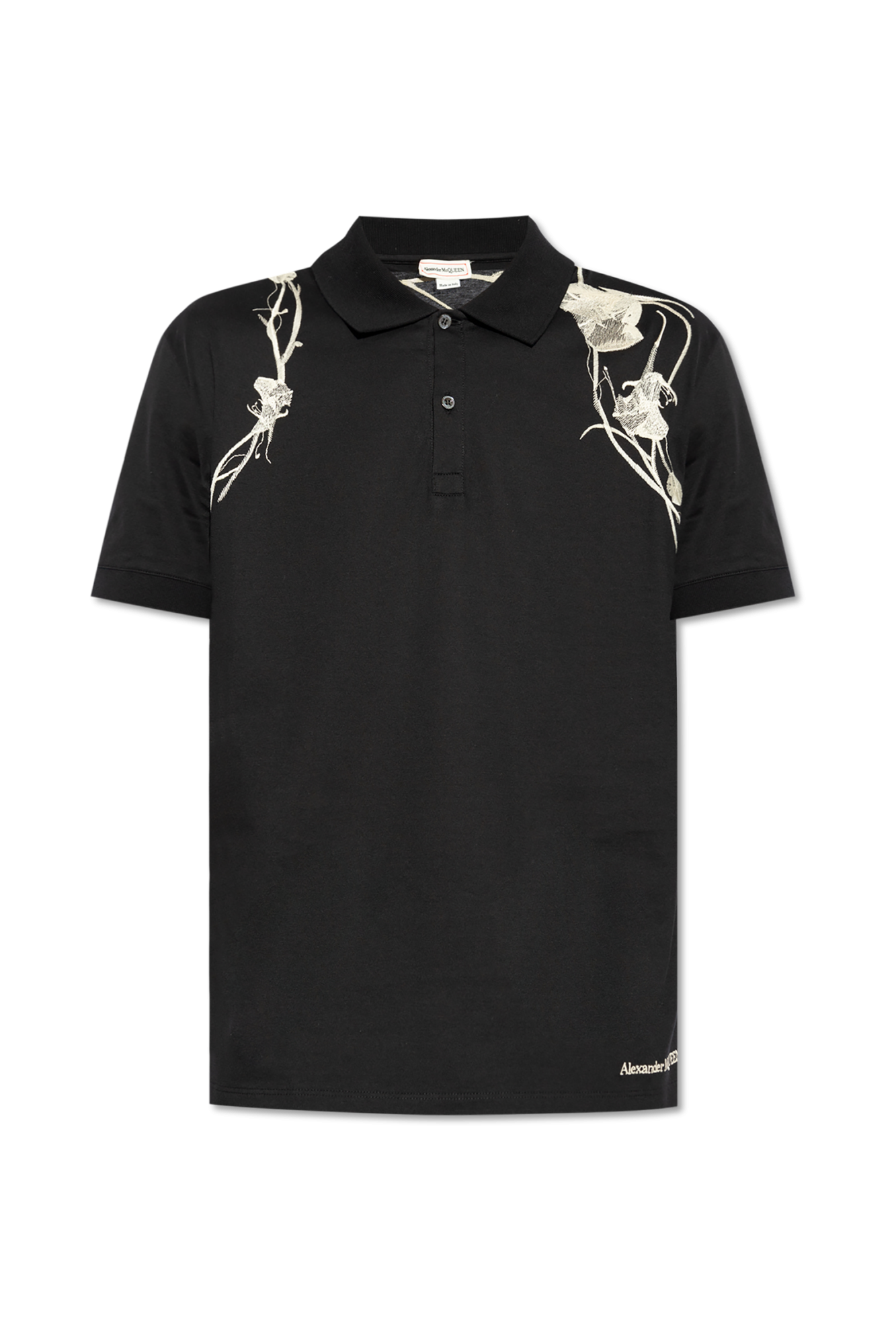 Black Half Zip Polo Shirt Alexander McQueen